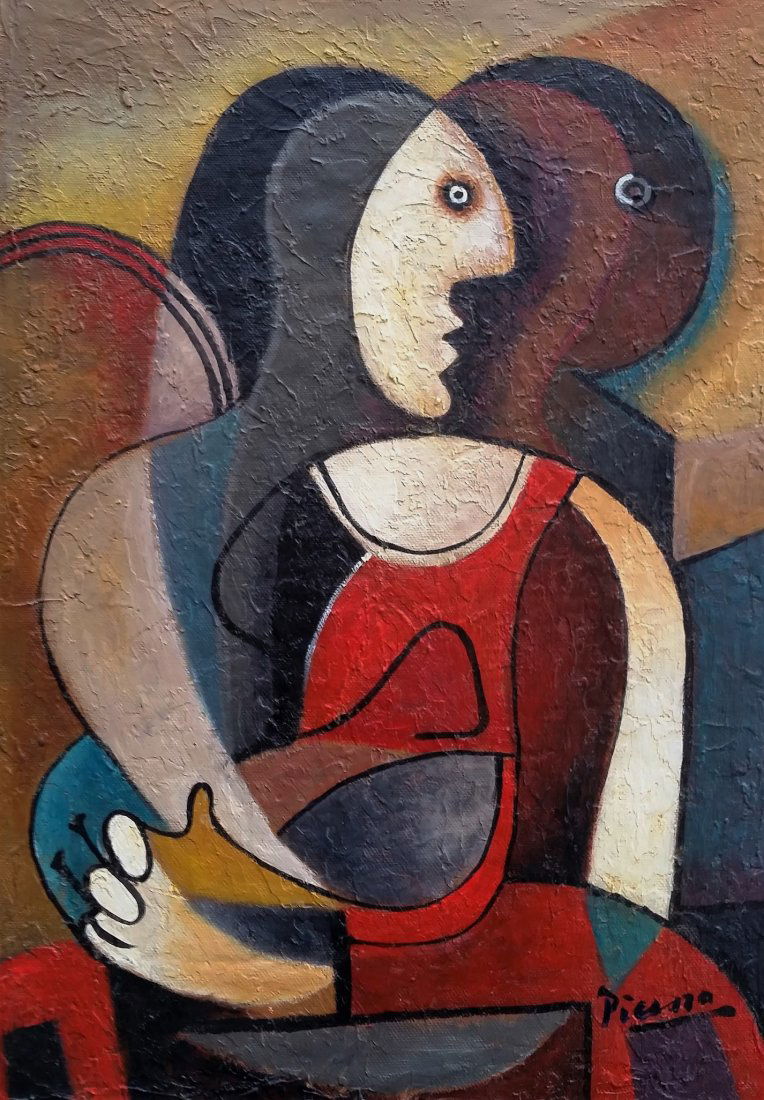 Pablo Picasso Cubism Abstract Mixed /Canvas(1881- 1973) (1 of 2)