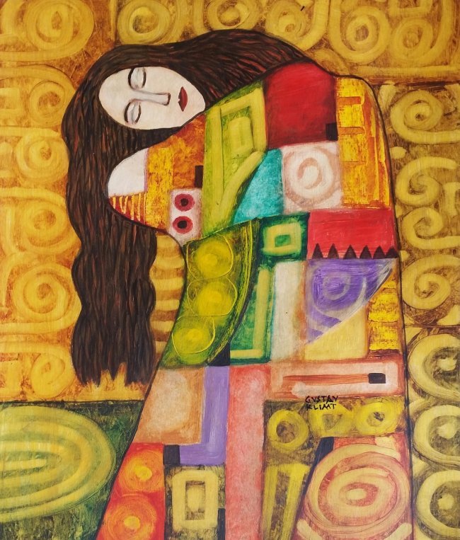 Gustav Klimt Mixed Media Drawing Painting (1862 -1918) (1 of 2)