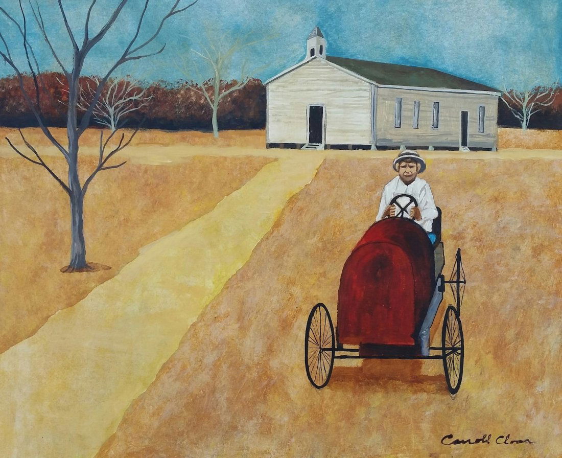 Carroll Cloar Watercolor Gouache Hard Paper(1913-1993): Carroll Cloar Watercolor and Gouache on Hard Paper. Approx. 15 1/2" X 13". Private Collection, Texas. Attrib to: Carroll Cloar (January 18, 1913 – April 10, 1993) was a nationally known 20th century