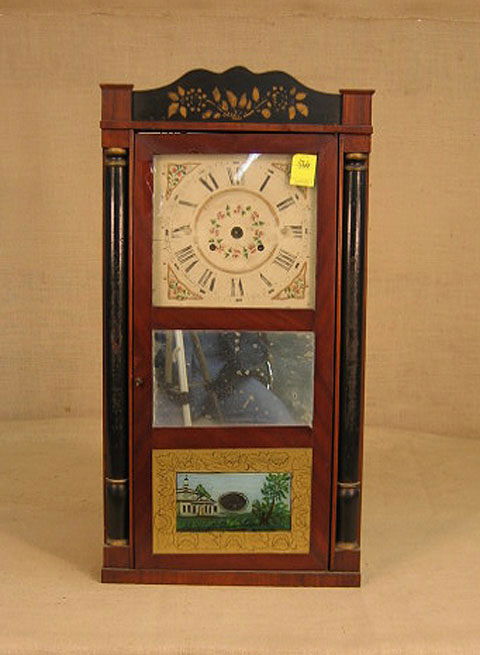 Early wall clock. Ogee. Weight clock. Seth Thomas: Early wall clock. Ogee. Weight clock. 17.25 x 5 x 33. Seth Thomas. Offered by Eli Terry.