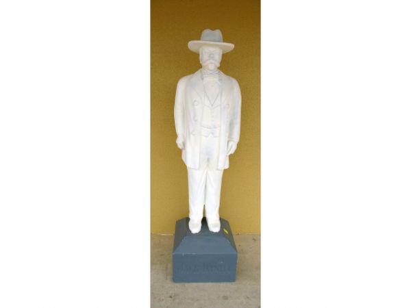 Life Size Jack Daniels Statue Advertising: Life Size Jack Daniels Statue Advertising. Fiberglass Composite. Measures 77" Tall.
