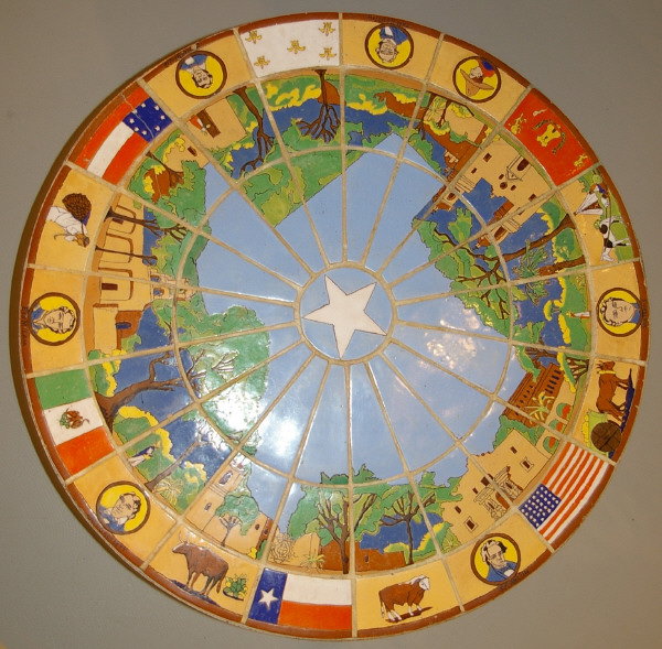 San Jose Pottery Tile Table Alamo / Texas Mural - 2