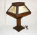 77: Mission Oak Slag Glass Lamp Arts & Crafts