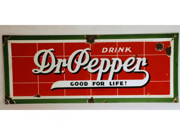 1930s Dr Pepper Porcelain Brick Sign