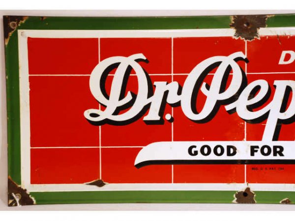 1930s Dr Pepper Porcelain Brick Sign - 2