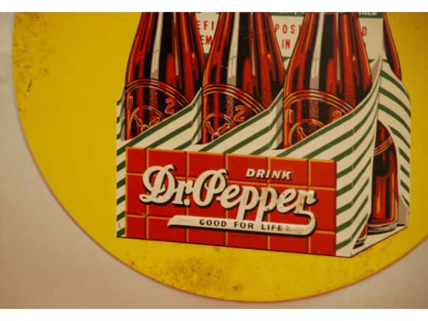 1940s Tin Dr Pepper Take Home A Carton Sign - 6