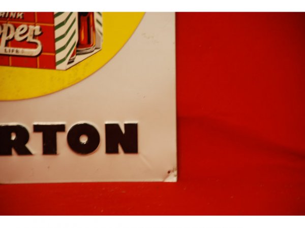 1940s Tin Dr Pepper Take Home A Carton Sign - 8