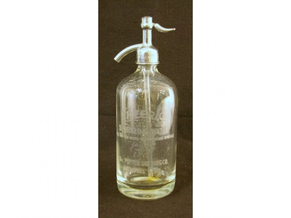 Vintage "Cheerio" Dr Pepper Seltzer Bottle: Vintage Cheerio Sparkling Water Seltzer Bottle. Marked: "Dr Pepper Bottling Co, Memphis, Tenn". Spigot marked "Dr Pepper Bott Co". "Made in Czechoslovakia" acid marked on bottom. End of glass straw is