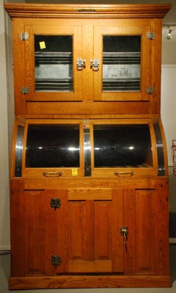 Large Country Store Oak Cigar Humidor Cabinet: Large Country Store Oak Ice Box. Cedar Lined. Measures 46-3/4 W x 39-1/4" D x 51" H."