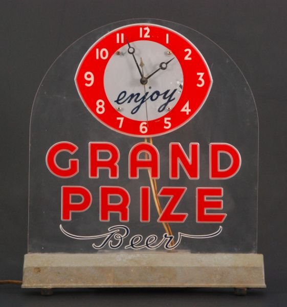 Grand Prize Beer Lighted Clock