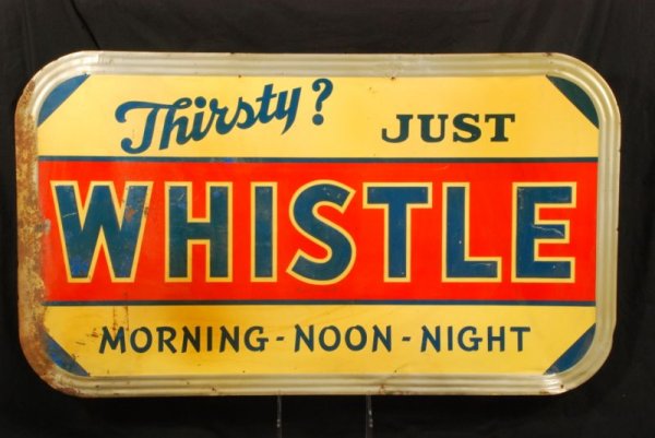 Whistle Soda Embossed Tin Sign