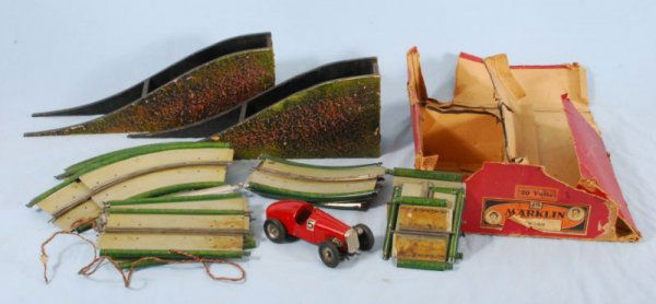 Early Marklin Road Race Race Car Set: Early Marklin Road Race Race Car Set. One Car (P978.101.1503)