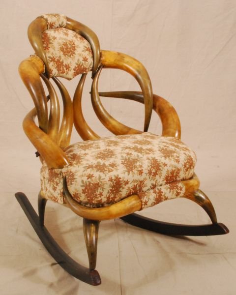 Horn Rocking Chair: Horn Rocking Chair. Measures 24-3/4" W x 31-1/4" x 33" H.