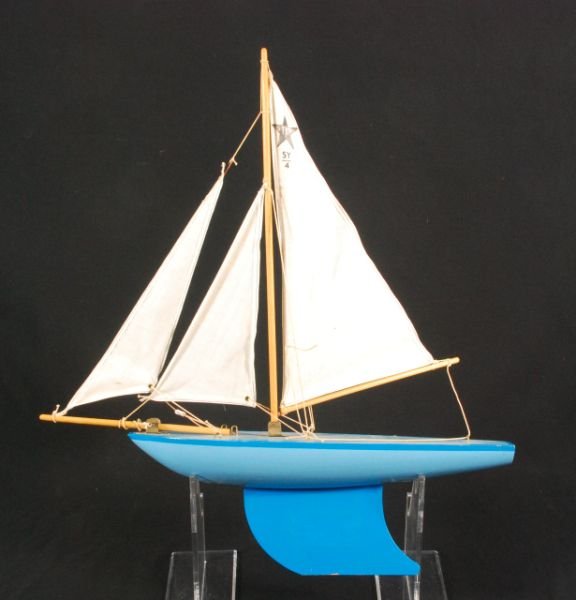Star Yacht Toy Sail Boat: Made in England. Measures 21-1/2" X 16".