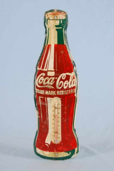 Coca-Cola Bottle Thermometer: Coca-Cola Bottle Thermometer Measures 17" H.