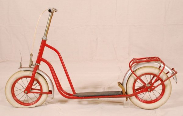 Antique Child's Scooter: Antique Child's Scooter, Measures 29" X 49" (P986.82.01)