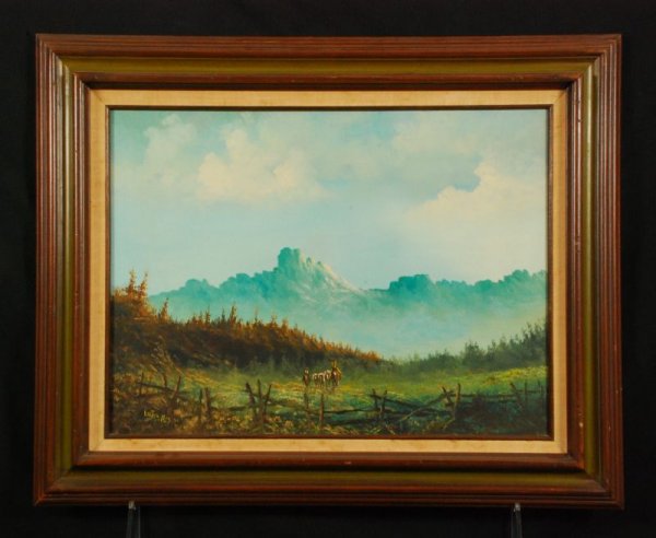 Lester Hughes Western Oil On Canvas: Lester Hughes Western Oil On Canvas. Measures 24" x 18".