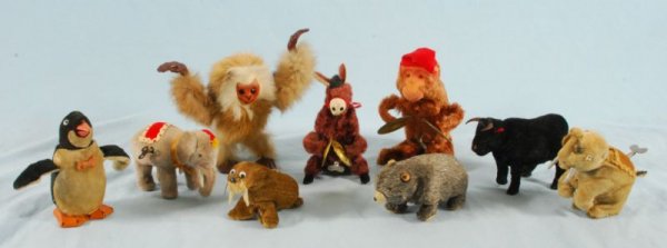 Collection of 8 Japanese Wind-Up Toy Animals: Collection of 8 Japanese Wind-Up Toy Animals. (978.101.2119; 2135; 2138; 2122; 2123; 2130; 2121; 2132;