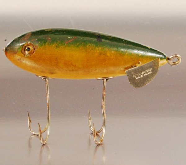 Vintage Winchester Wobbler Wooden Fishing Lure: Vintage Winchester Wobbler Wooden Fishing Lure. Glas Eyes.