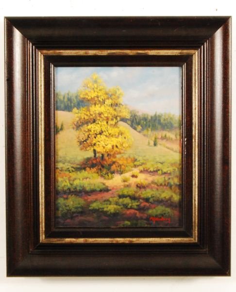 Michael Windberg Colorado Landscape Oil Painting: Signed lower right on canvas front as well as on back by artist. Noted "Carbondale Co." on back. Canvas measurements corrected to 8" x 10".