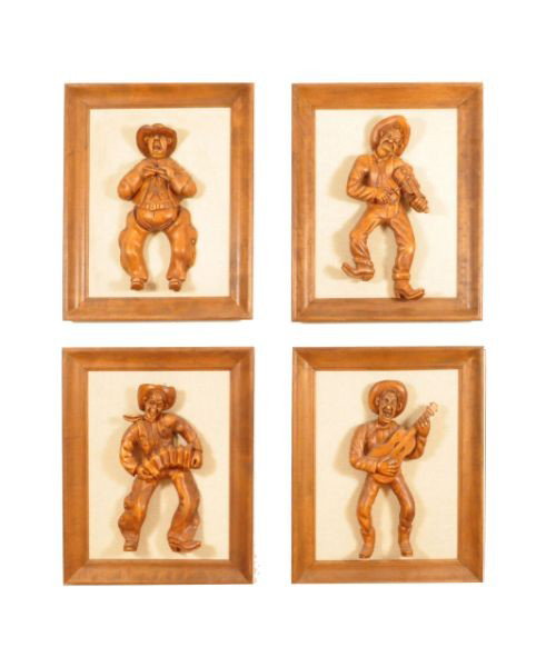 Roy Rogers' Set of 4 Duff Tweed Carvings RR
