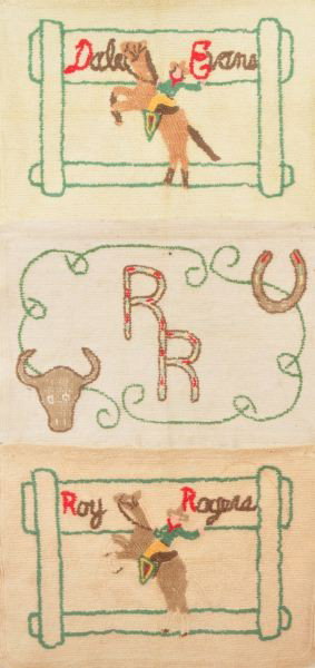 Three Vintage Roy Rogers Throw Rugs RR: Each Measure 2"x3"