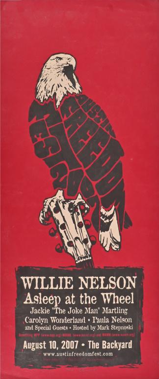 2007 Austin Freedom Fest Poster Willie Nelson AATW (1 of 2)