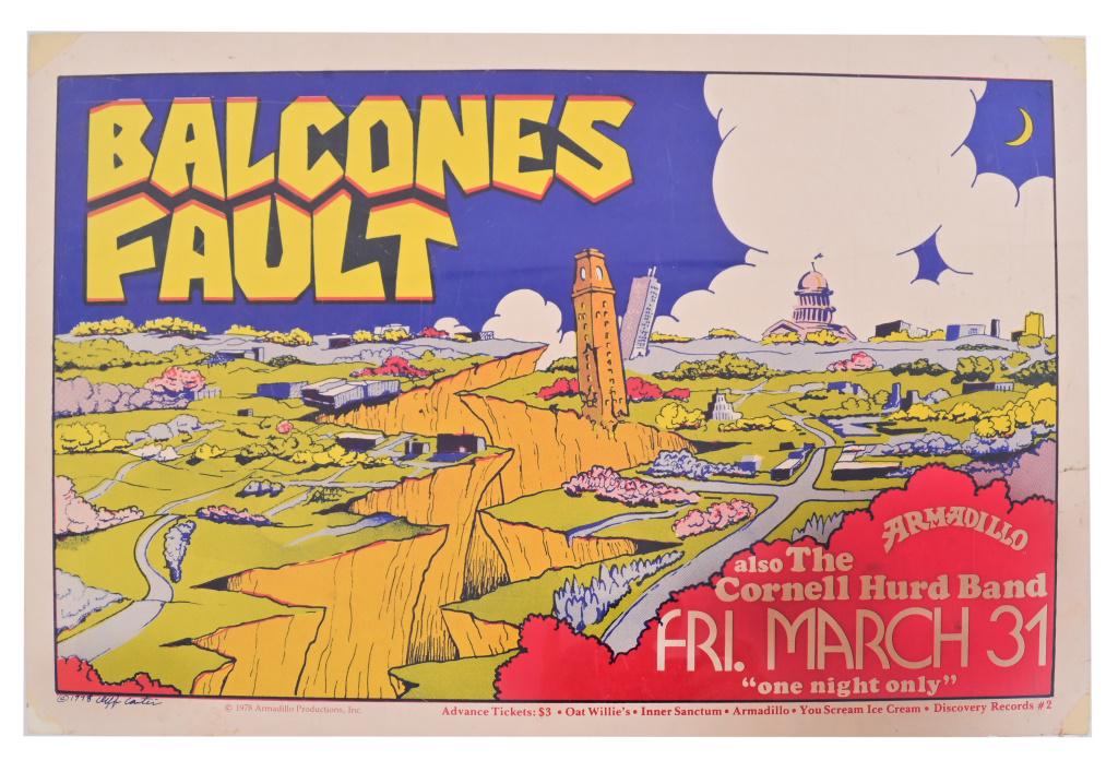 Armadillo World HQ Balcones Fault Poster 1978 (1 of 3)
