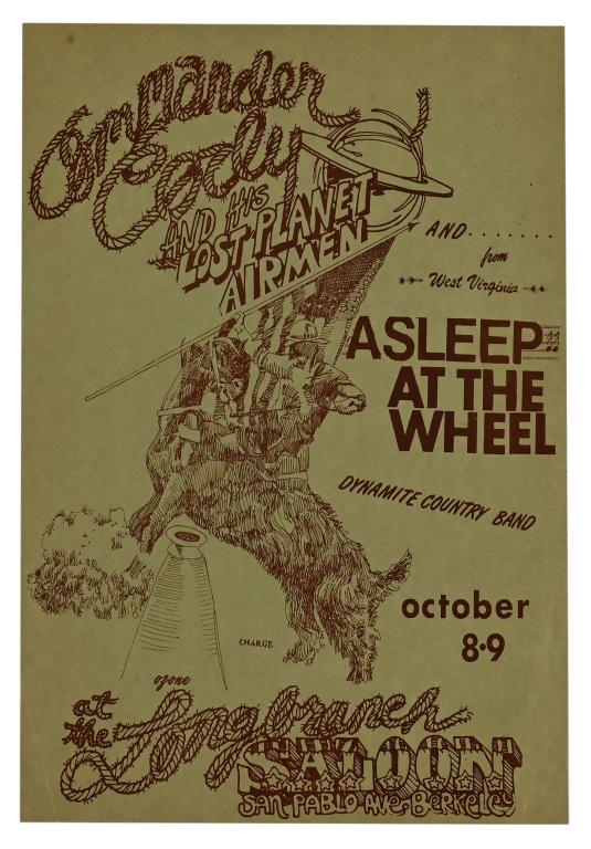 Commander Cody / AATW Longbranch Saloon Handbill: 8.5" x 11" From Ray Benson's personal collection.