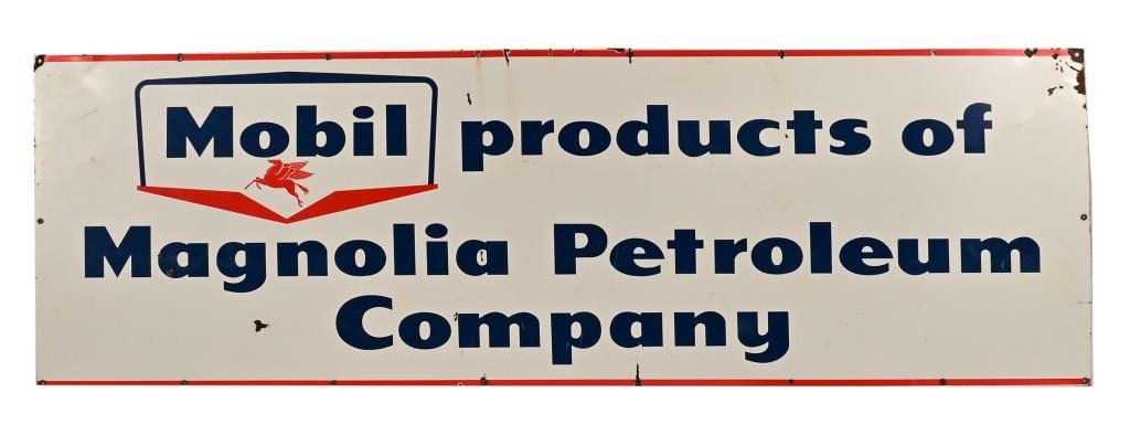 Mobil Magnolia Petroleum Porcelain Sign 7 Foot: 27" x 84"