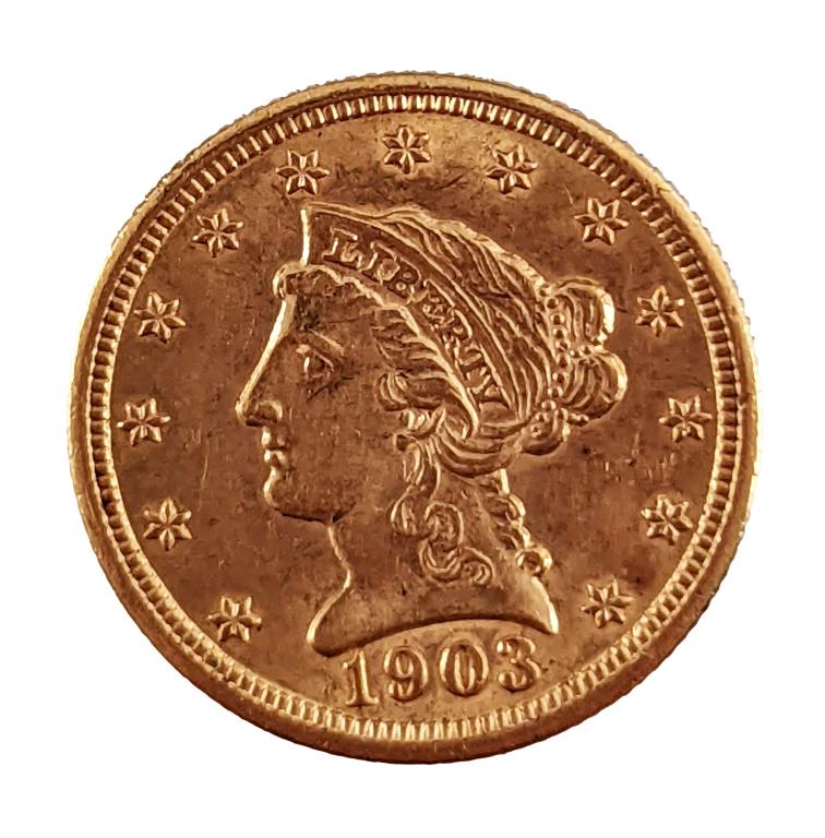 1903 Liberty Head $2.5 Gold Coin: 1903 Liberty Head $2.5 Gold Coin