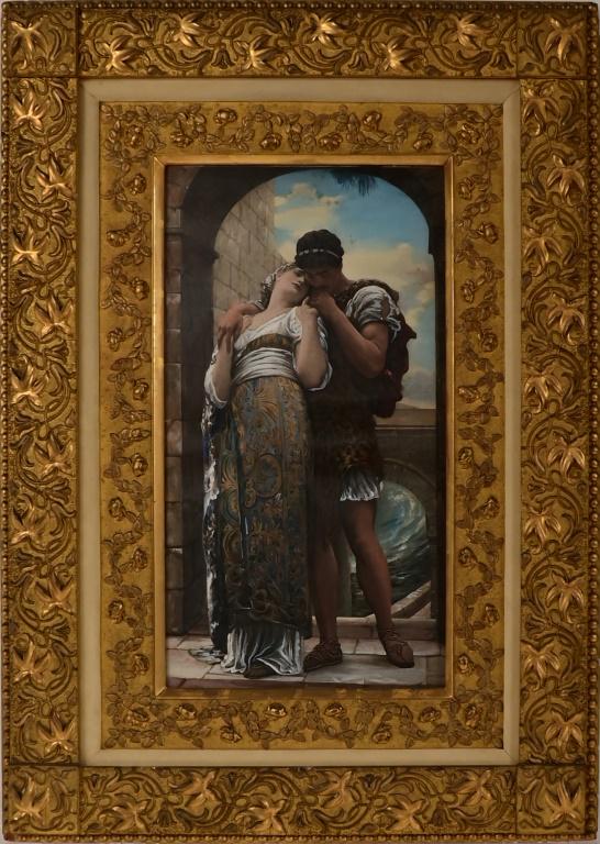 Framed Roman Romantic Scene Original Painting: 25.75 X 36 inches