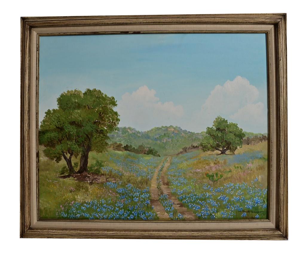 Robert Harrison Original Landscape Oil Painting: Oil on board 22.5" x 28". Frame measures 29" x 34.5"