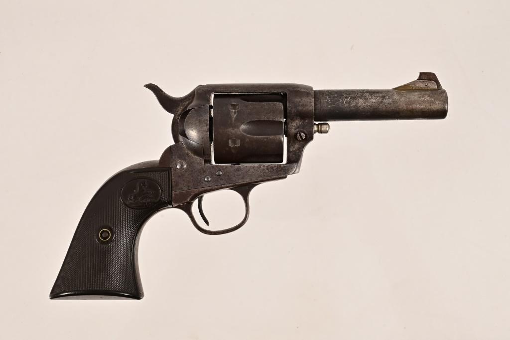 Colt Single Action Revolver: * Colt Single Action heavy wear with modified barrel & sight. 1904 manufactured date by frame serial no. Mixed serial numbers, 260877 & 259351.