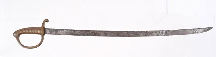 W.K. & C. Marked German Pre-WWI Cutlass: W. K. & C. marked German cutlass, with 26.75" blade length. Overall length is 32"