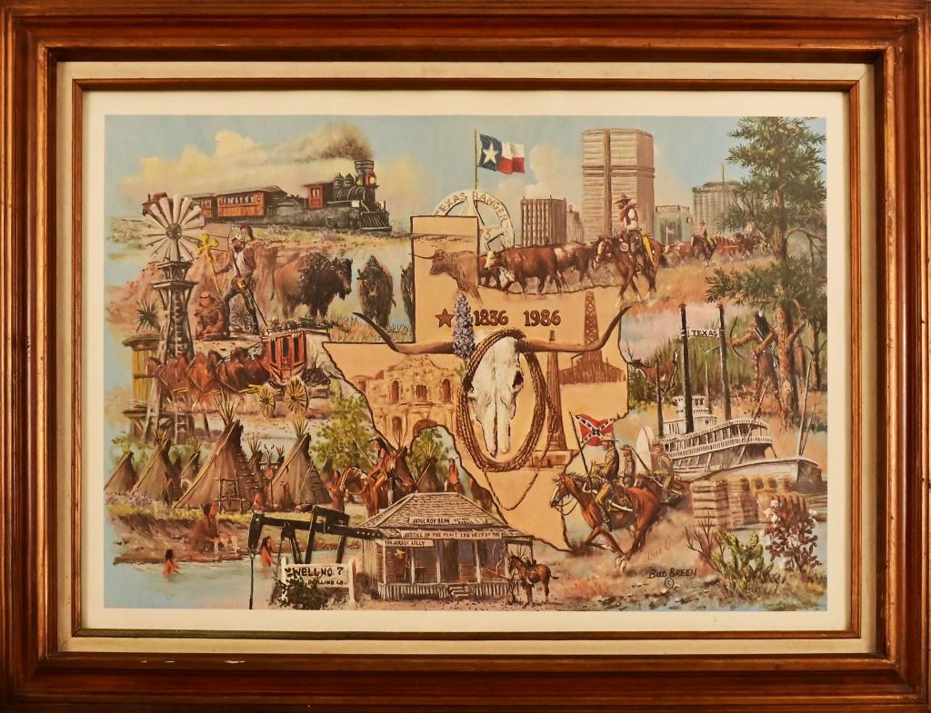 Sesquicentennial Bud Breen Signed Print: Framed 27" X 37"