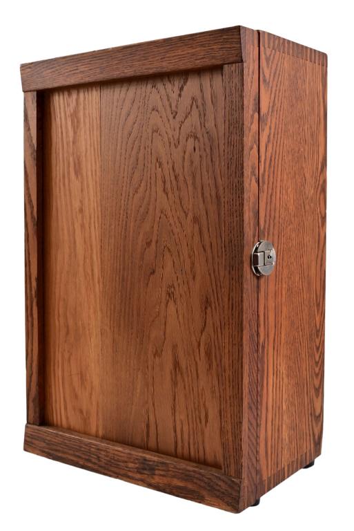 Oak Spool Cabinet: 22" X 14 3/4" X 8 1/2"