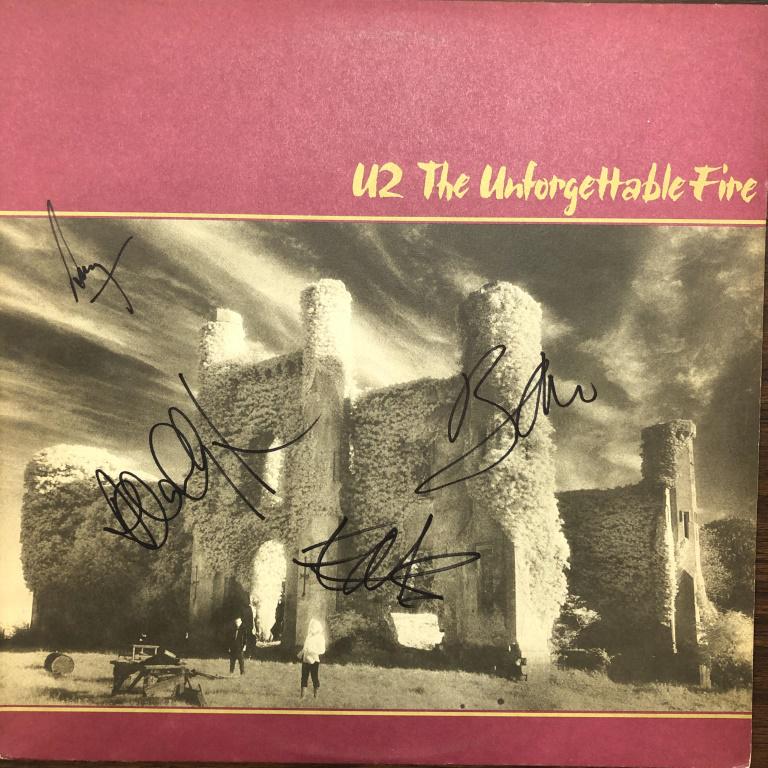 U2 Unforgettable Fire Signed Record Album (1 of 4)