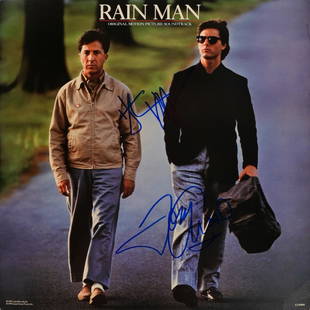 Rain Man Signed Soundtrack: Rain Man signed sound track autographed by Tom Cruise and Dustin Hoffman. 12x12 inches. PSJ214