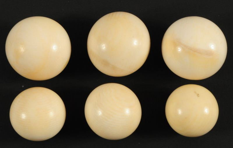 Collection of Six Antique Ivory Roulette Balls: Collection of Six Antique Ivory Roulette Balls