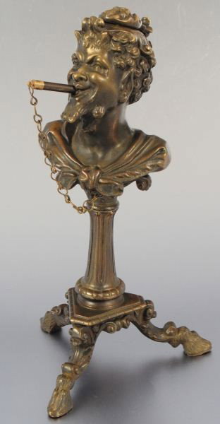 Bronze Devil Counter Top Cigar Lighter: Hoof Base. Measures 5" x 10"