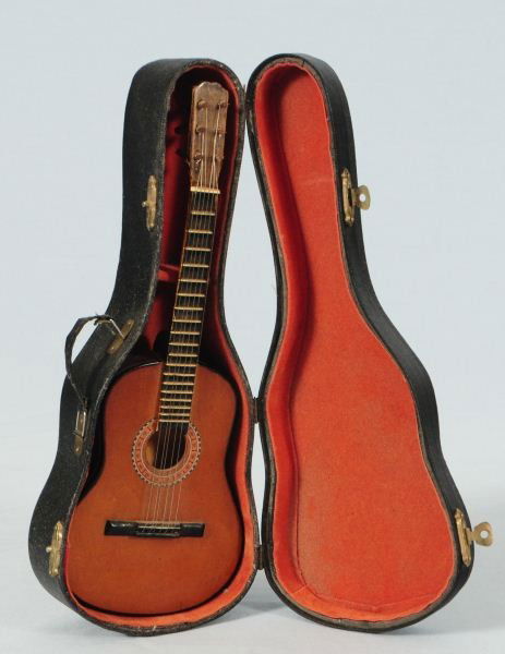Salesman Sample Guitar in Case: Measures 10" x 4"