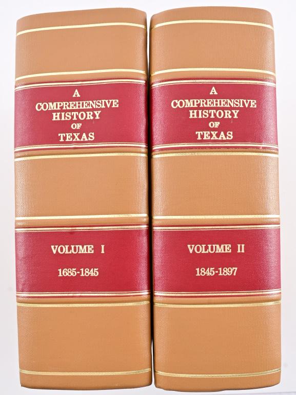 "A Comprehensive History Of Texas", Volumes I & II: Volume I: 1685 - 1845. Volume II: 1845- 1897. Edited By Dudley G. Wooten. Published By William G. Scarff, Dallas, Texas. 1898.