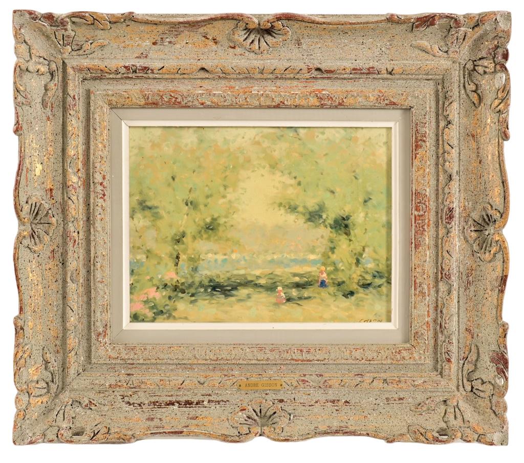 Pair Andre Gisson Original Framed Oil Paintings: Andre Gisson