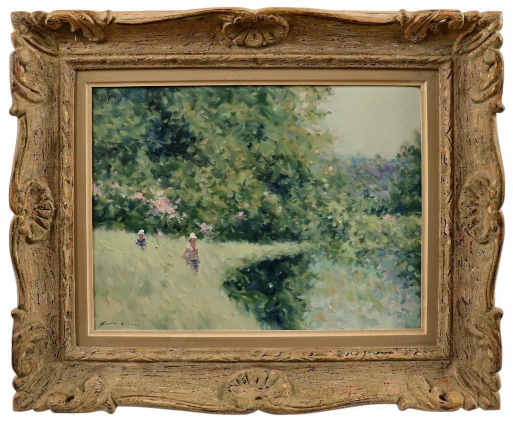 Andre Gisson Original Framed Oil Painting: Landscape oil on canvas 12" x 16". Frame measures 18.5" x 22.5"