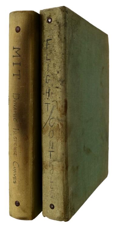 NASA Engineer Harold Johnson's Note Binders: Two binders (One labeled "MIT Dynamic Response Curves, the other "Flight/Controller) full of diagrams, equations, handwritten notes, and introductory pages by NASA "The Unwritten Laws of Engineering",