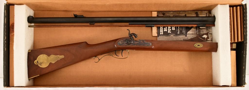 Thompson/Center Arms Seneca Hawken .36 Cal: S/N 57418. barrel measures 28". Like new condition in box. Black powder.