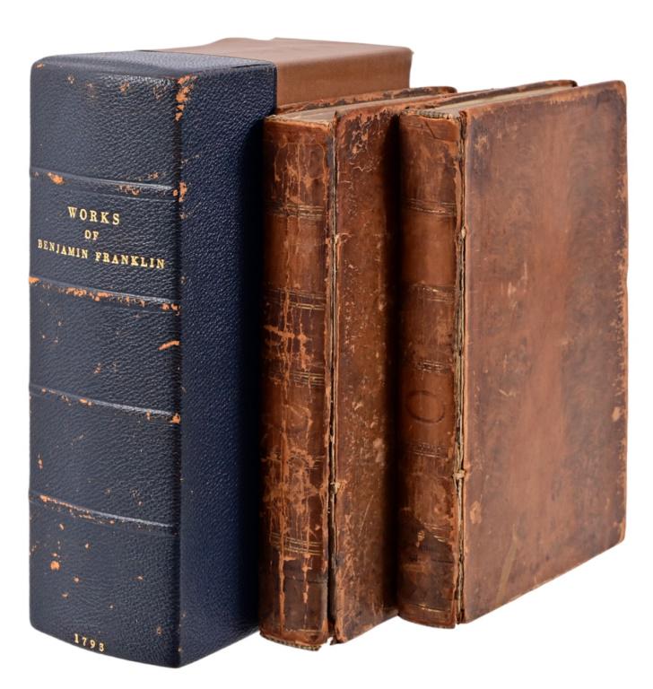 "Works of Benjamin Franklin"- 1793 Two Volume Set: Works of the late Doctor Benjamin Franklin, Consisting of His Life Written by Himself, together with, Efsays, Humorous, Moral & Literary, Chiefly in the Manner of the Spectator. In Two Volumes. Publis