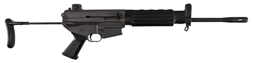 Daewoo Precision Industries K1A1 Carbine 5.56: S/N 011205. Semi-Automatic, 17" barrel chambered in 5.56mm. Very good action and bore, missing magazine.