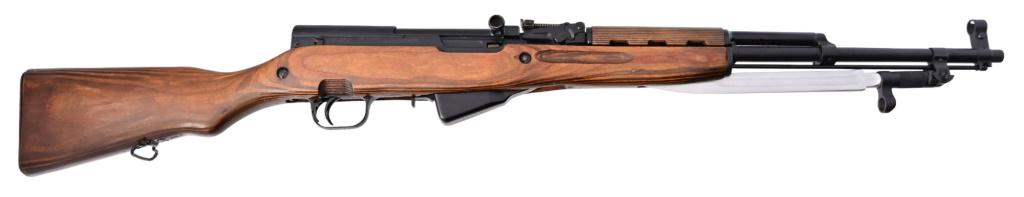 Tula Russian SKS 7.62Ã—39mm: S/N AB7795, receiver stamped 1954. all numbers matching. Very good arsenal condition, 20" barrel